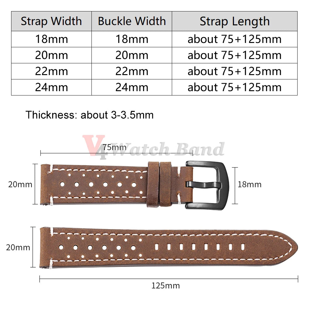 Genuine Cowhide Leather Strap for Samsung Galaxy Watch 8 7 6 5 4 3 Soft Breathable Retro Wristband 18mm 19mm 20mm 21mm 22mm 24mm