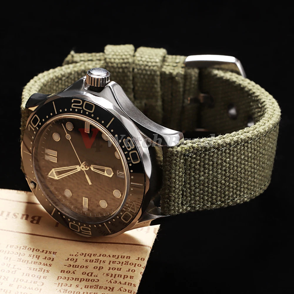 Canvas Nylon Watch Strap 20mm 22mm 24mm for Panerai for Omega Army Green Men Women Watch Bracelet Steel Hole Military Watchband