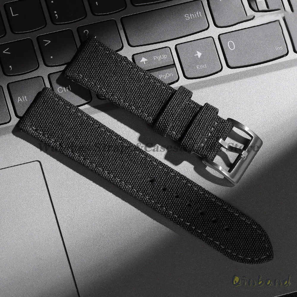 High Quality Sailcloth Watch Strap 18mm 20mm 22mm for Seiko Waterproof Fabric Watchband Quick Release Wristband WatchAccessories