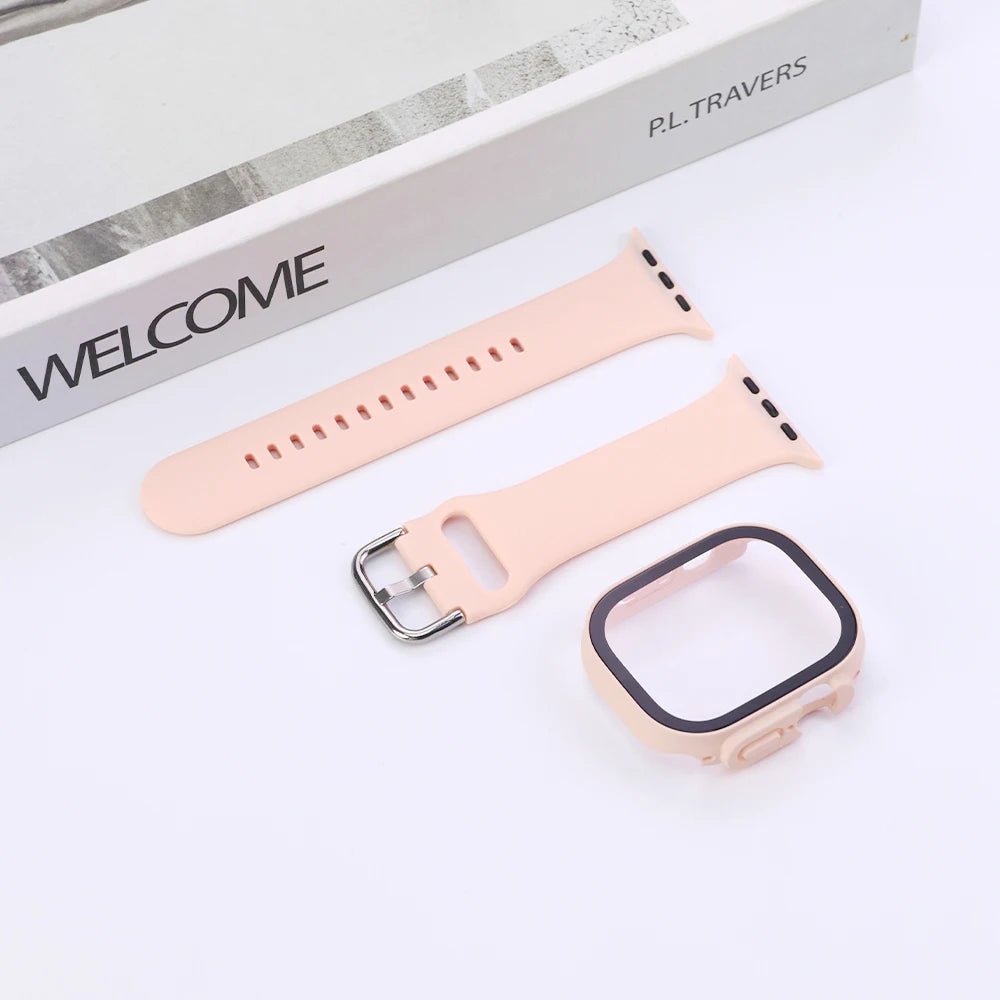 PC Cover Band For Apple Watch Series 10 42 46mm Ultra 49mm Strap Protector Case Smartwatch Accessory For Iwatch 9 8 41 44 45mm