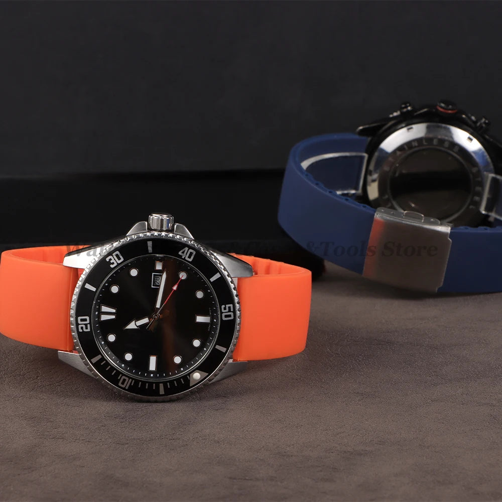 18mm 20mm 22mm 24mm Silicone Watch Strap for Rolex for Seiko Quick Release Bracelet Waterproof Rubber Strap Men Sport Wrist Band