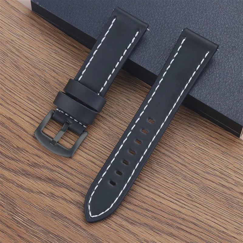 18mm 20mm 22mm 24mm Vintage PU Leather Strap Quick Release Universal Cowhide Watch Band Bracelet Sport Wristbelt Accessories