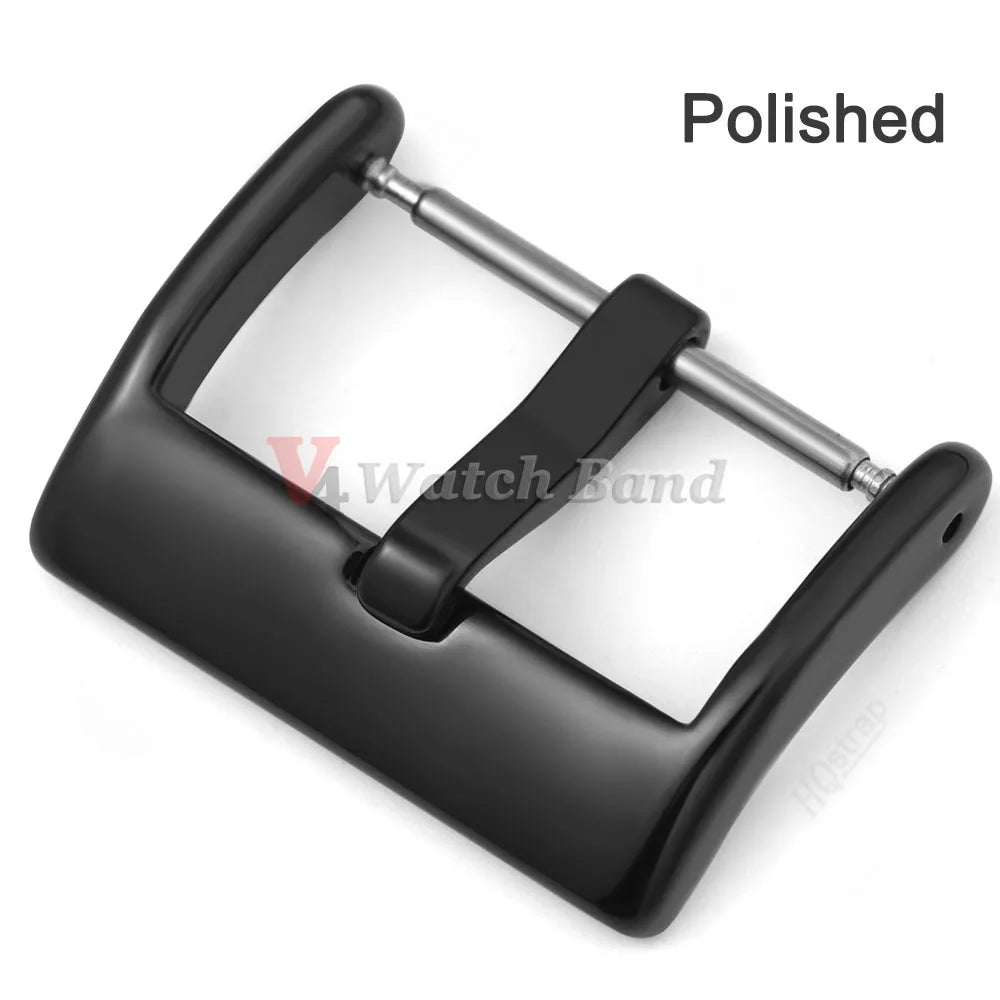 Matte Polished Clasp Watch Band Metal Buckle 16 18 20 22 24mm Silver Black Gold Steel Buckle Strap Solid Square Button for Seiko