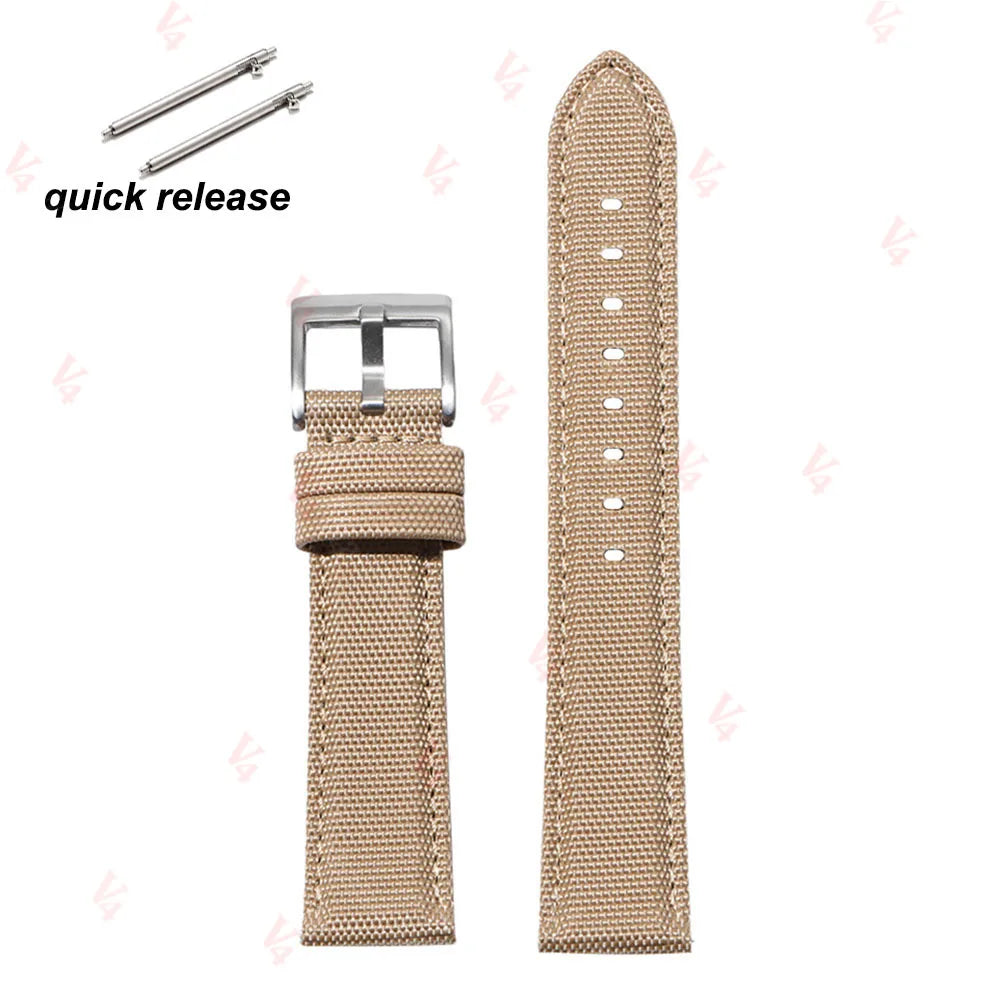 Nylon Cowhide Watch Band 20mm 22mm for Seiko Army Military Woven Strap Quick Release Wristband for Samsung Men Sport Watch Bands