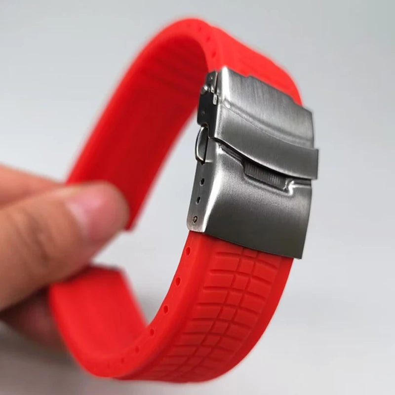 Silicone Watch Band Universal Quick Release Extended Adjust Bracelet 20/22/24mm Sports Watch Strap for Omega Watchband for Rolex