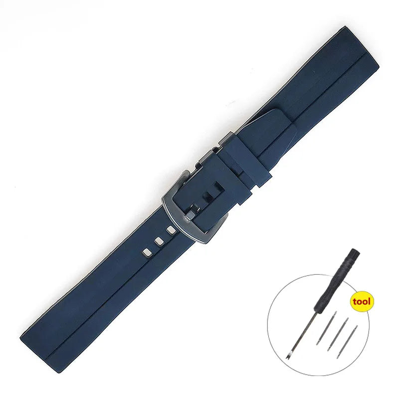 XXL Extended Length Big Size Wrist Strap 14+9cm for omega Watch Band for Rolex Waterproof Rubber Bracelet for Seiko 20mm 22mm