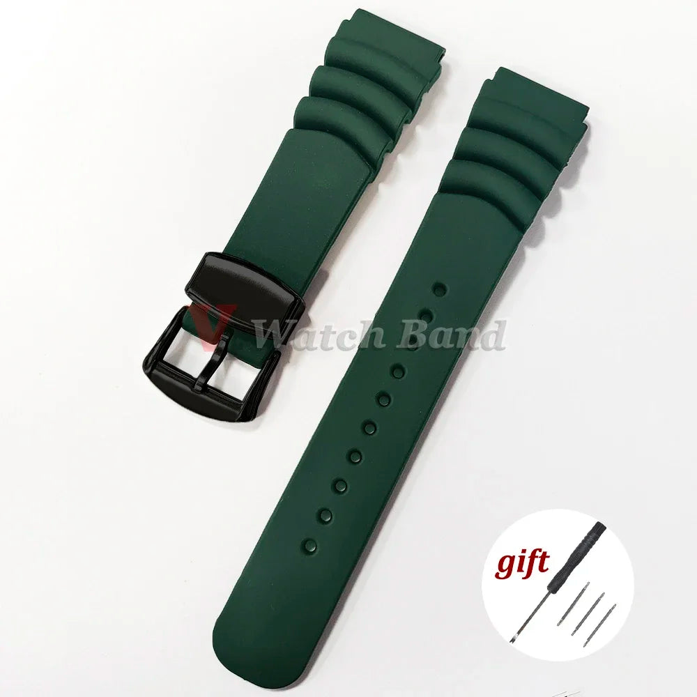 20mm 22mm Watchband Sport Bracelet for Seiko 5 skx007 skx013 Abalone Canned Prospex Resin Replacement Silicone Wristband