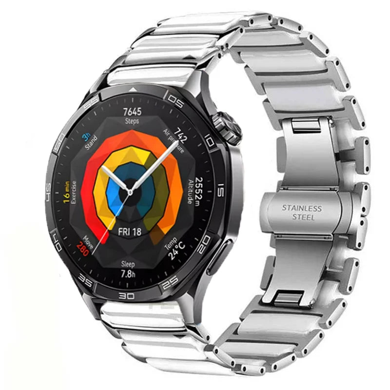 22mm Stainless Steel Strap For Huawei Watch GT5 46mm Band Metal Business Bracelet For Huawei Watch GT4 46mm GT2e Watchband