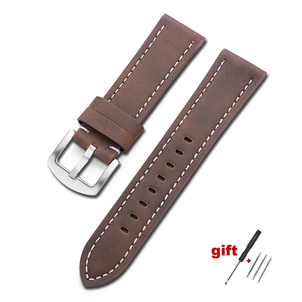 20mm 22mm Watch Band PUleather Strap for Samsung Galaxy Watch 3 Active2 40 44mm Huawei Gt5/4/3/2 Watchband Men Watch Accessories