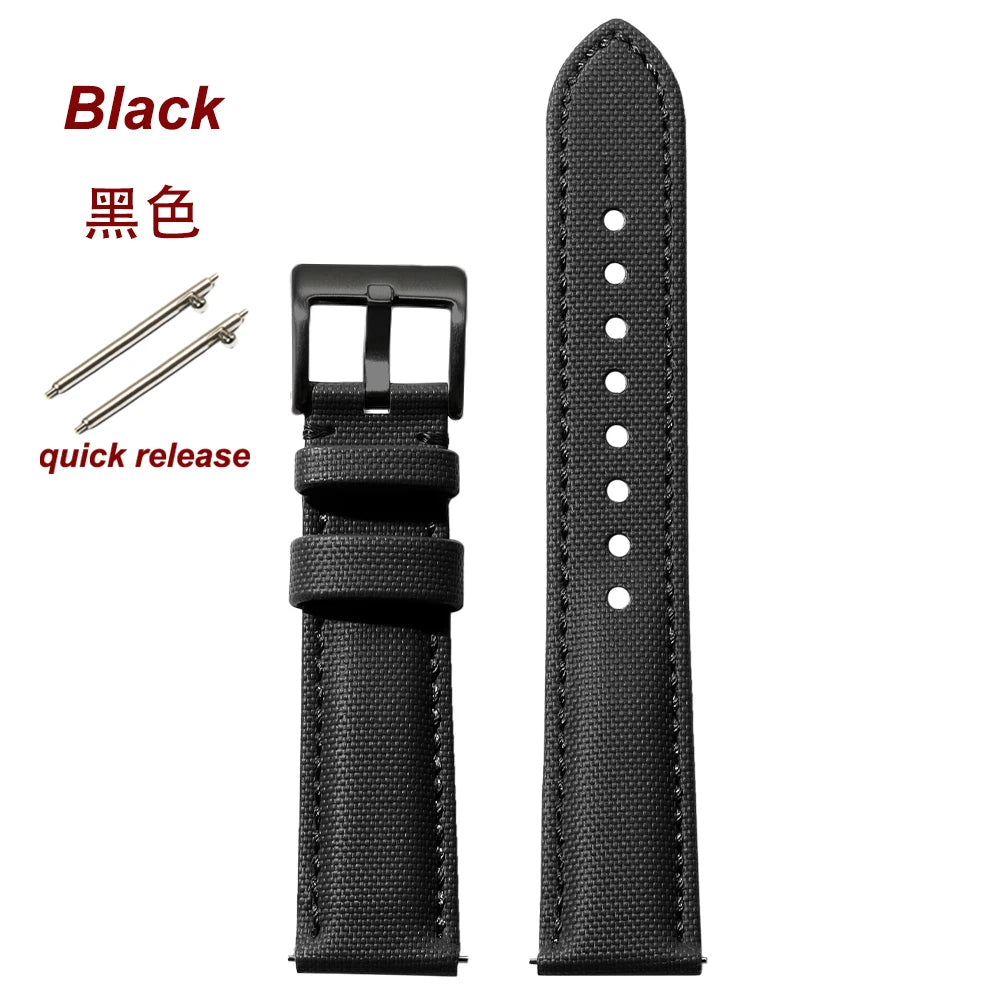 18mm 20mm 22mm Nylon Quick Release Waterproof Watch Bands Sailcloth Straps for Omega for Blancpain for Seiko Divers Men Women