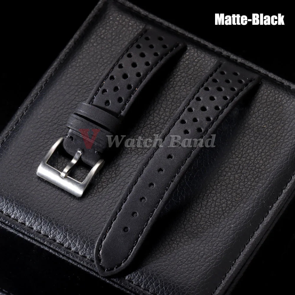 Genuine Cowhide Leather Strap for Samsung Galaxy Watch 6 5 4 Soft Breathable Retro Wristband for Seiko 20mm 22mm 18mm Bracelet