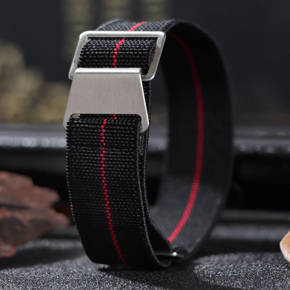 18/20/22mm Nylon Watchband for Seiko Army Military Woven Elastic Strap for French Troops Parachute Bag Universal Men Sport Band