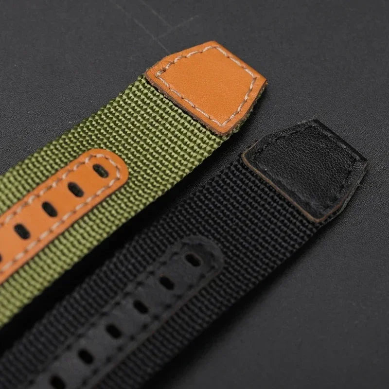 Canvas Durable Nylon Patch Leather Straps for Rolex Watchband for Omega Watch Bracelet for Seiko Replacement Wristband 20mm 22mm