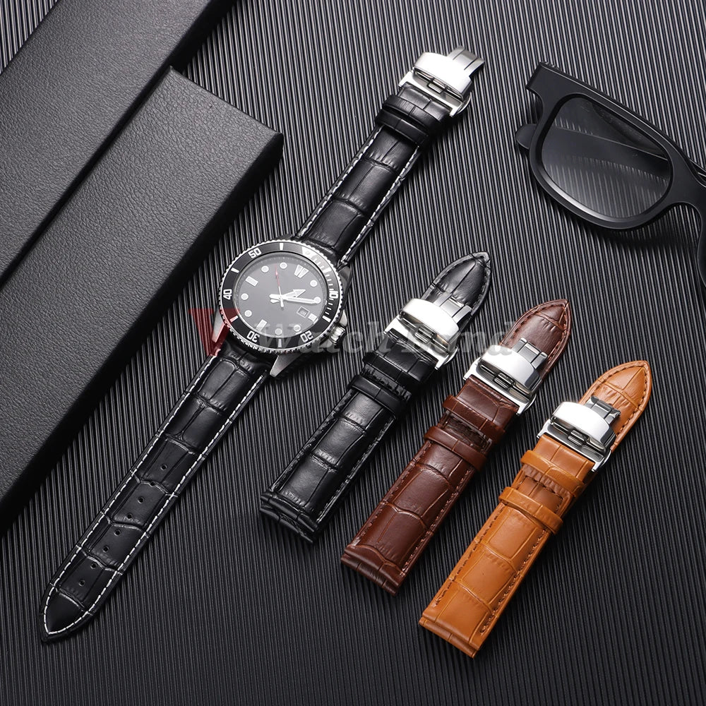 13mm 15mm 17mm 19mm 21mm 23mm Universal Leather Watch Strap Watchband for Men Women 12mm 14mm 16mm 18mm  20mm  22mm Watch Band