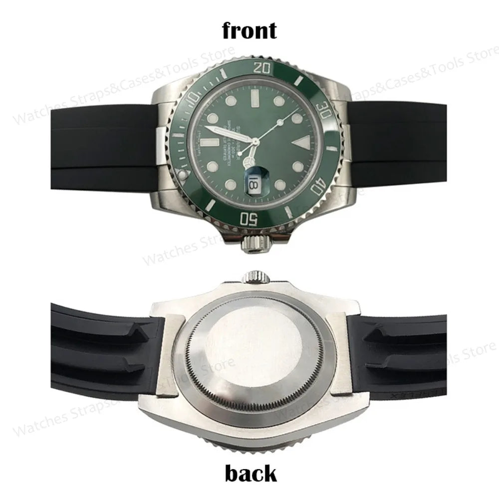 20mm Curved End Link Endlink For Rolex Watchband For Submariner Watch Band Rubber Leather Strap Metal Seamless Connection 2pcs