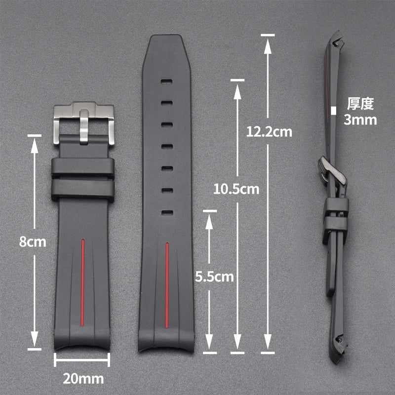 20mm For Moonswatch Rubber Watch Strap For Omega Curved End Interface Joint Constellation Men Women Waterproof Sports Watch Band