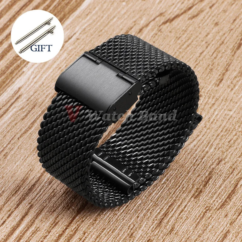 Quick Release Watch Band for DW Stainless Steel Bands for Seiko 1.0mesh Milanese Strap Universal  Wristbelt 18mm 20mm 22mm 24mm