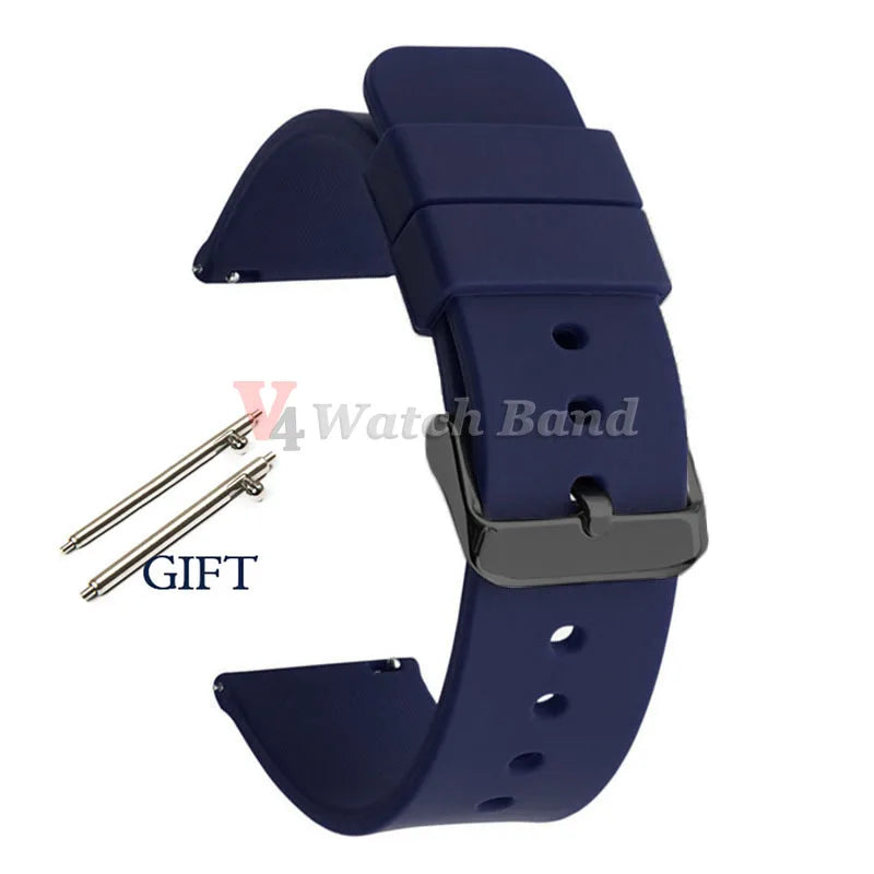 Universal Watch Straps 20mm 22mm 24mm 14mm 16mm 18mm Quick Release Silicone Band for Samsung for Huawei Women&Men Accessories