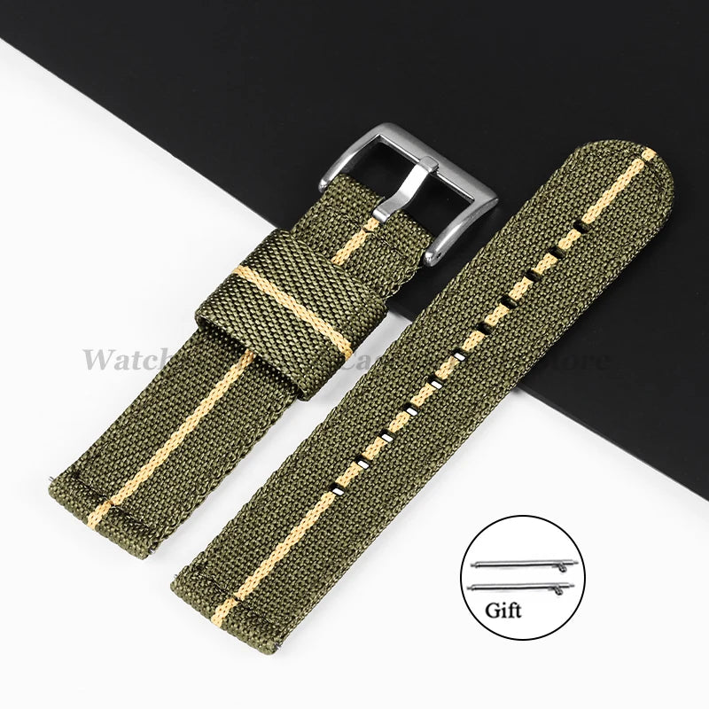 20mm 22mm Nylon Watch Strap Thicken Watchband Fabric for Military Wristband for Tudor for Seiko Canvas Replacement Watch Straps