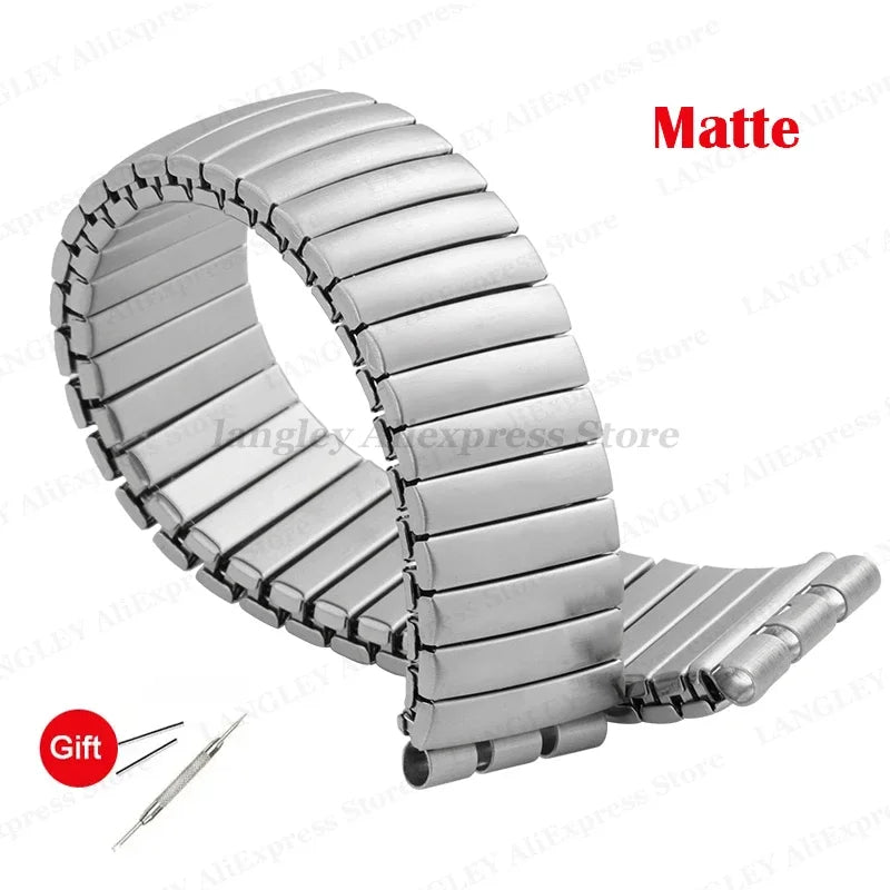 Elastic Metal Watch Band for Swatch Watch Strap 17mm 20mm Stretch Expansion Stainless Watch Strap Men Women Bracelet Accessories