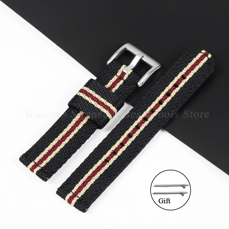 20mm 22mm Nylon Watch Strap Thicken Watchband Fabric for Military Wristband for Tudor for Seiko Canvas Replacement Watch Straps