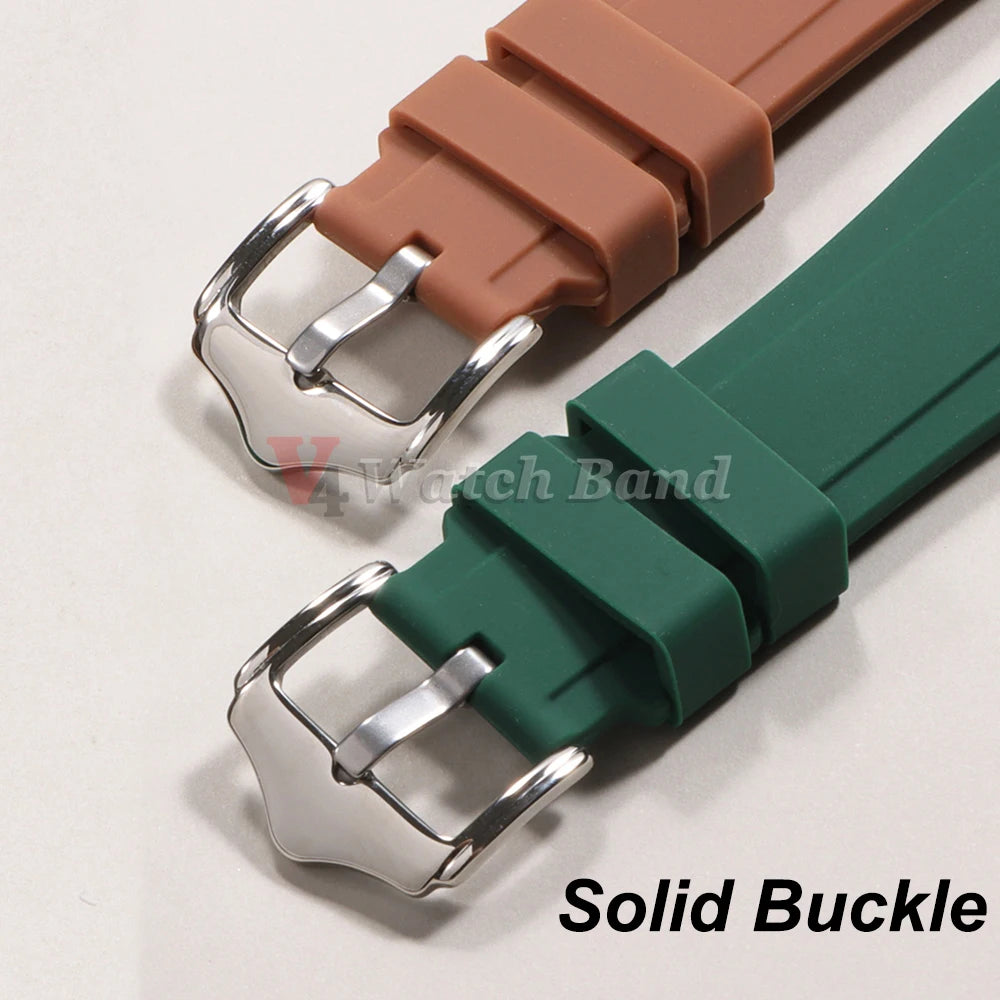 Curved End Rubber Watch Strap for Swatch for Omega Moonswatch 20mm 22mm Universal Wrist Band for Seamaster for Rolex for Tissot