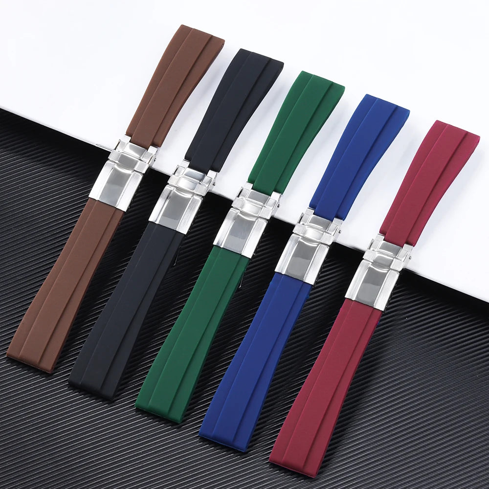 20mm Rubber Watch Strap for Rolex for Submariner for Daytona for Oysterflex Bracelet 20mm Universal Silicone Men Women Wristband