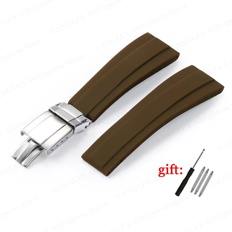 20mm Rubber Watch Strap for Rolex for Submariner for Daytona for Oysterflex Bracelet 20mm Universal Silicone Men Women Wristband