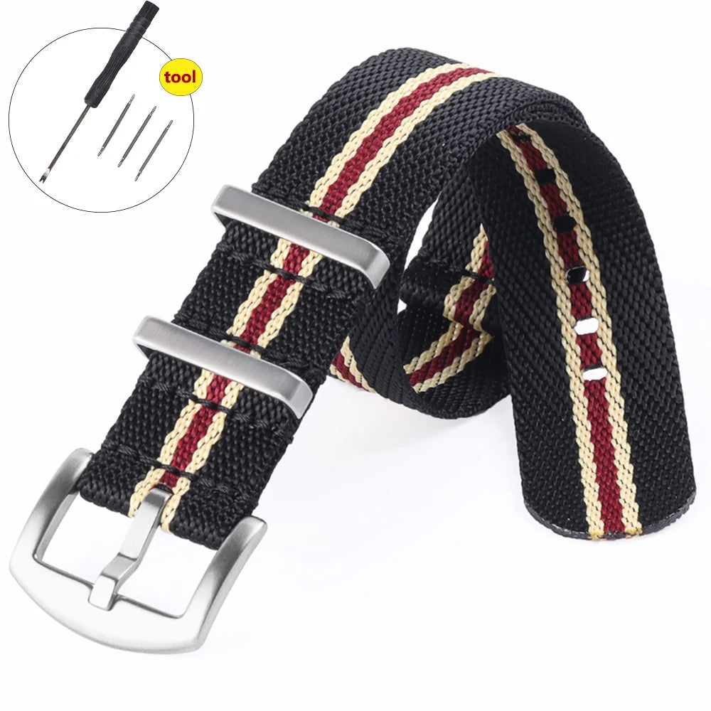 High Density Nylon Strap for Omega Seamaster 007 20mm 22mm Soft Nylon Bracelet for Seiko Military Watchband for Samsung Galaxy