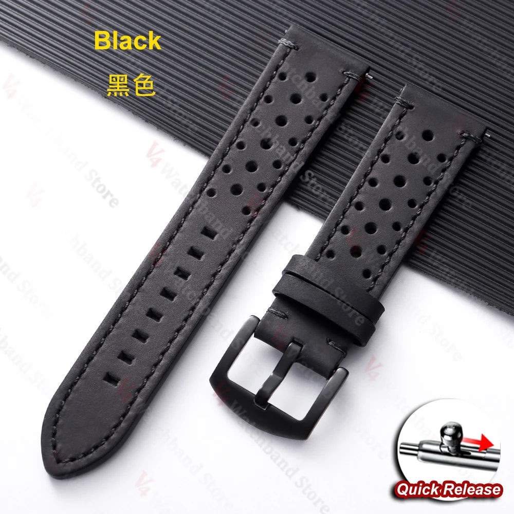 19mm 21mm 18/20/22/24mm Genuine Cowhide Watch Band Metal Buckle Vintage Straps for MenWomen Breathable Bracelet Belt Accessories