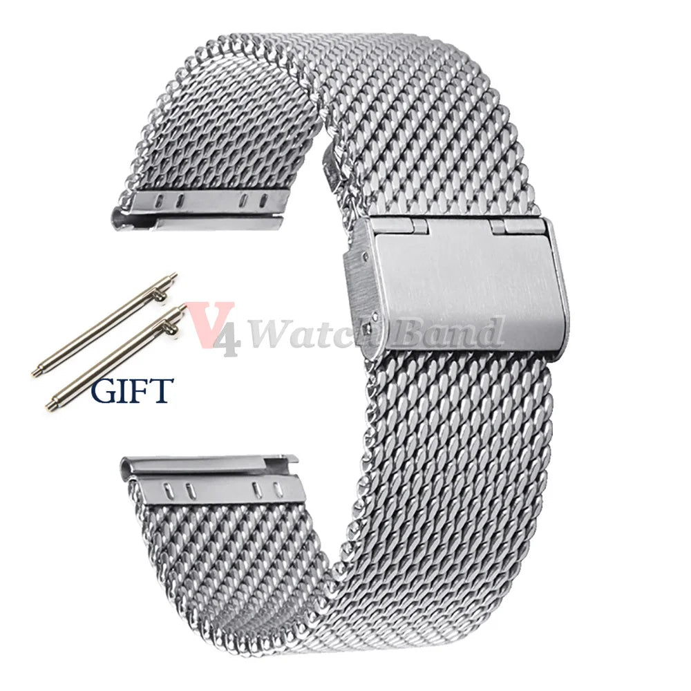 1.0 Mesh Milanese Strap for Seiko 18mm 20mm 22mm 24mm Quick Release Bracelet for DW Steel Band Mesh Strap Male Watch Accessories