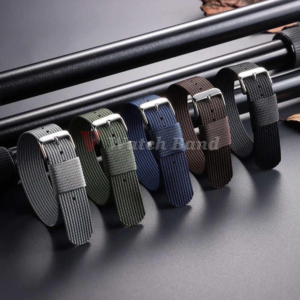 For Army Military Watch Band 18mm 20mm 22mm Ribbed Nylon Watch Strap for Swatch for Omega for Rolex for Seiko for Moonswatch