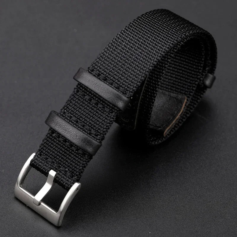 Canvas Durable Nylon Patch Leather Straps for Rolex Watchband for Omega Watch Bracelet for Seiko Replacement Wristband 20mm 22mm