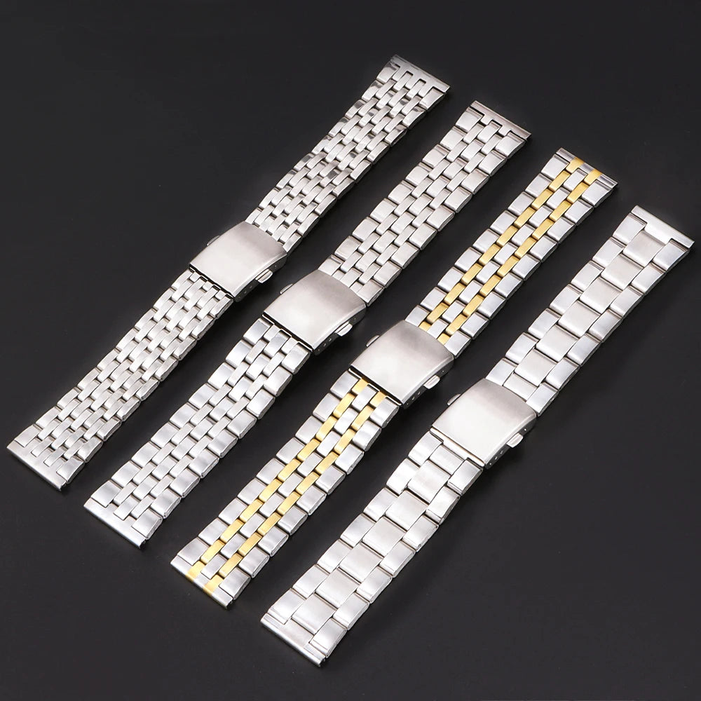 Steel Watch Band for Samsung Galaxy Watch 7/FE/6/5 Pro/4/Classic 18mm 20mm 22mm Metal Bracelet Amazfit GTS-GTR-4-3-2e-mini Strap