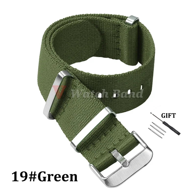 Nylon Strap for Omega Seamaster 007 20mm 22mm Soft Nylon Bracelet for Seiko Wristband Military Watchband for Samsung Watch 3/4/5