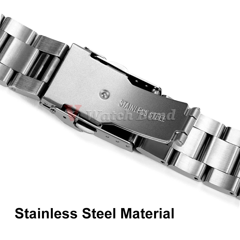 Universal Watchband for Rolex Diving Metal Belt Bracelet for Omega 20mm 22mm 24mm 26mm 28mm Solid Stainless Steel Strap ForSeiko