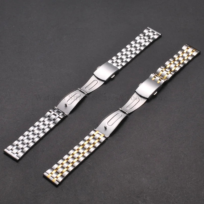 Stainless Steel Watch Strap Folding Buckle Silver Gold Women Men Bracelet 18mm 20mm 22mm for Huawei Watch Gt3/Gt4 46mm Wristband
