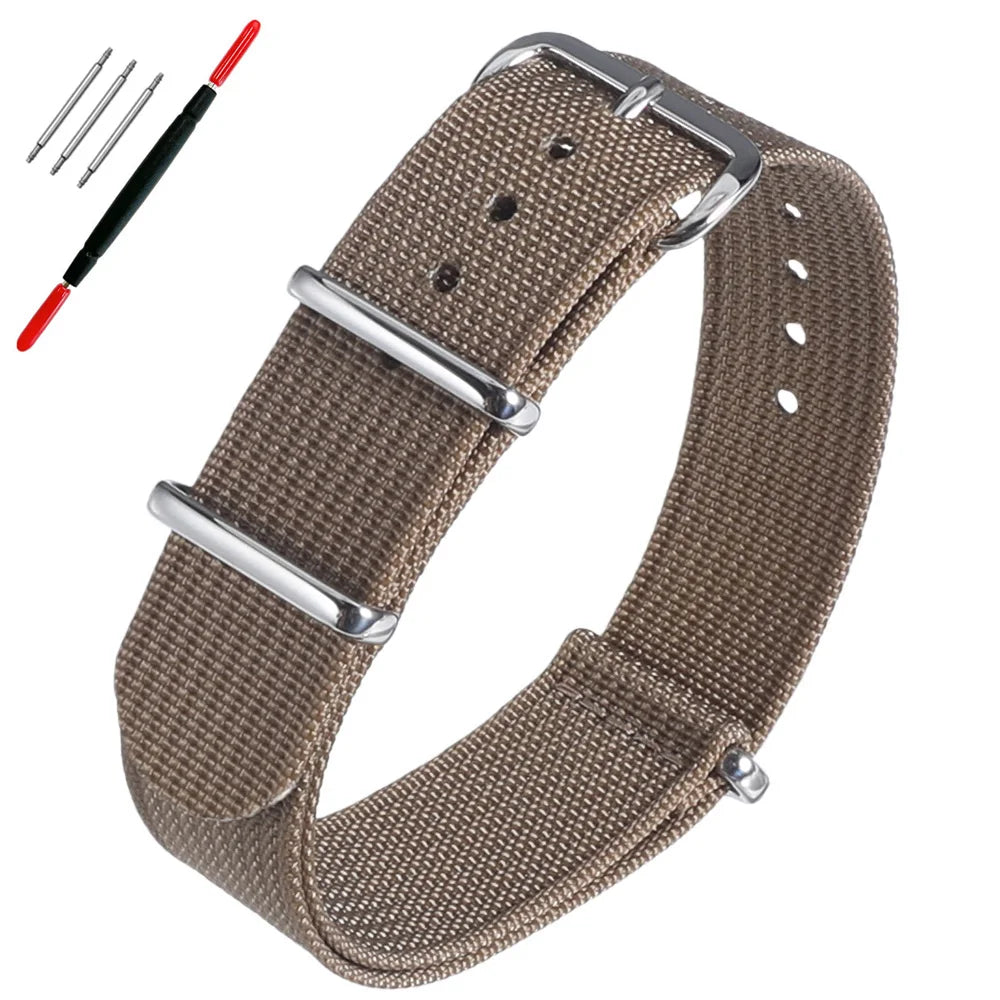 16mm 18mm 19mm 20mm 22mm 24mm Nylon Ribbed Watch Strap Band Military Casual Watchband Sport Bracelet Replacement Belt For Men