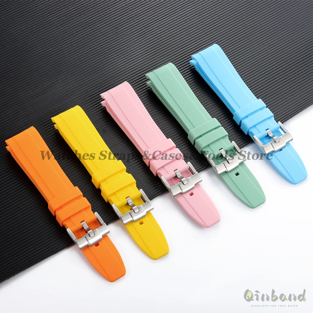 20mm 22mm Rubber Strap High Quality Curved End Silicone Watch Band for Swatch for Omega for Moonswatch for Rolex Waterproof Belt