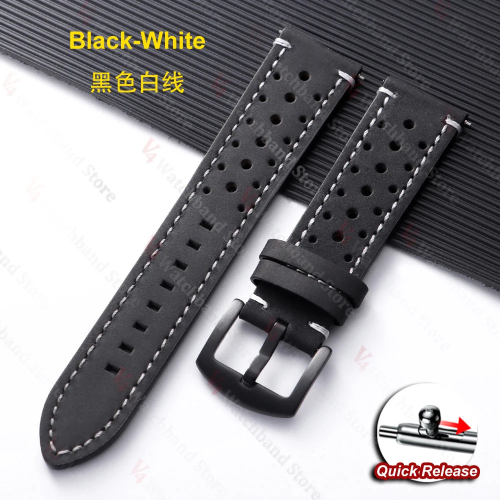19mm 21mm 18/20/22/24mm Genuine Cowhide Watch Band Metal Buckle Vintage Straps for MenWomen Breathable Bracelet Belt Accessories