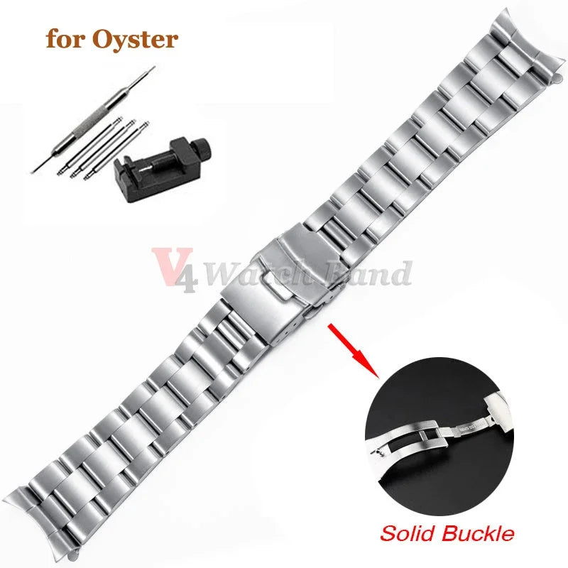 For Seiko SKX007 SKX009 Solid Stainless Steel Watch Band 20mm 22mm Men's Sports Strap for Jubilee Curved End Bracelet for Oyster
