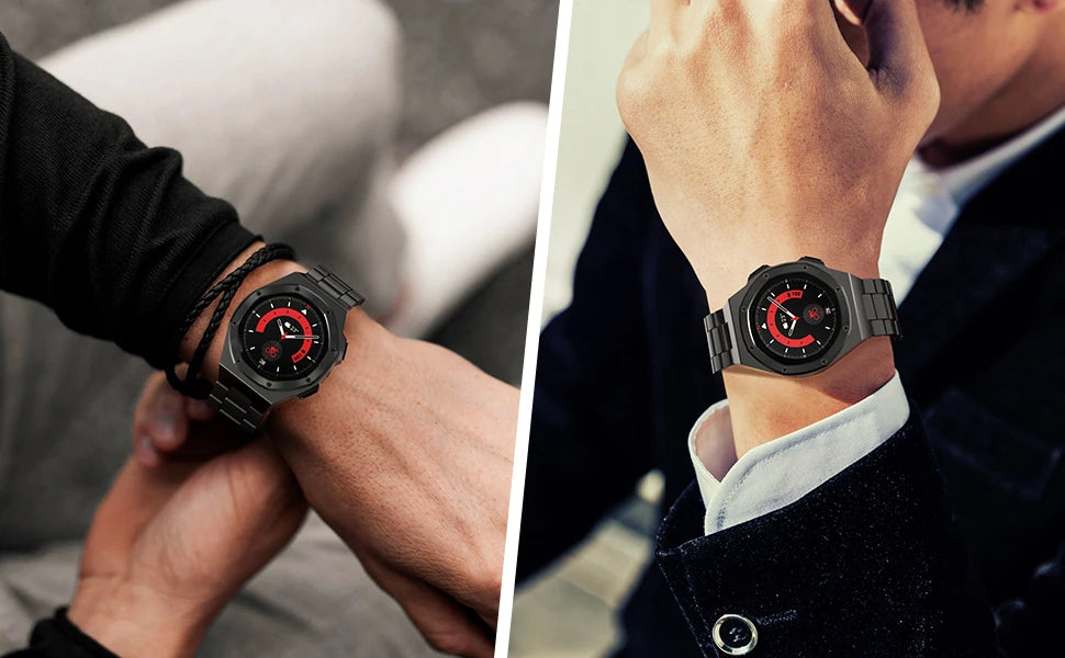 Mod Kits Case For Samsung galaxy watch 5 44mm 5pro 45mm Stainless Steel Strap Metal Cover Frame Galaxy watch 4 44mm Accessories