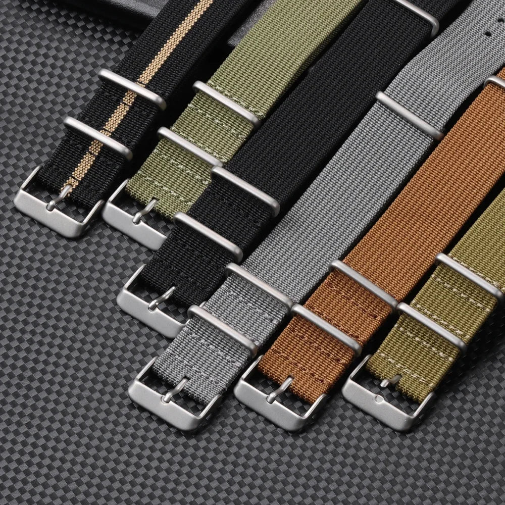 High Quality Ribbed Nylon Bands for Omega 20mm 22mm 18mm Strap for Seiko Military Casual Watchband Army Sport Bracelet Replace