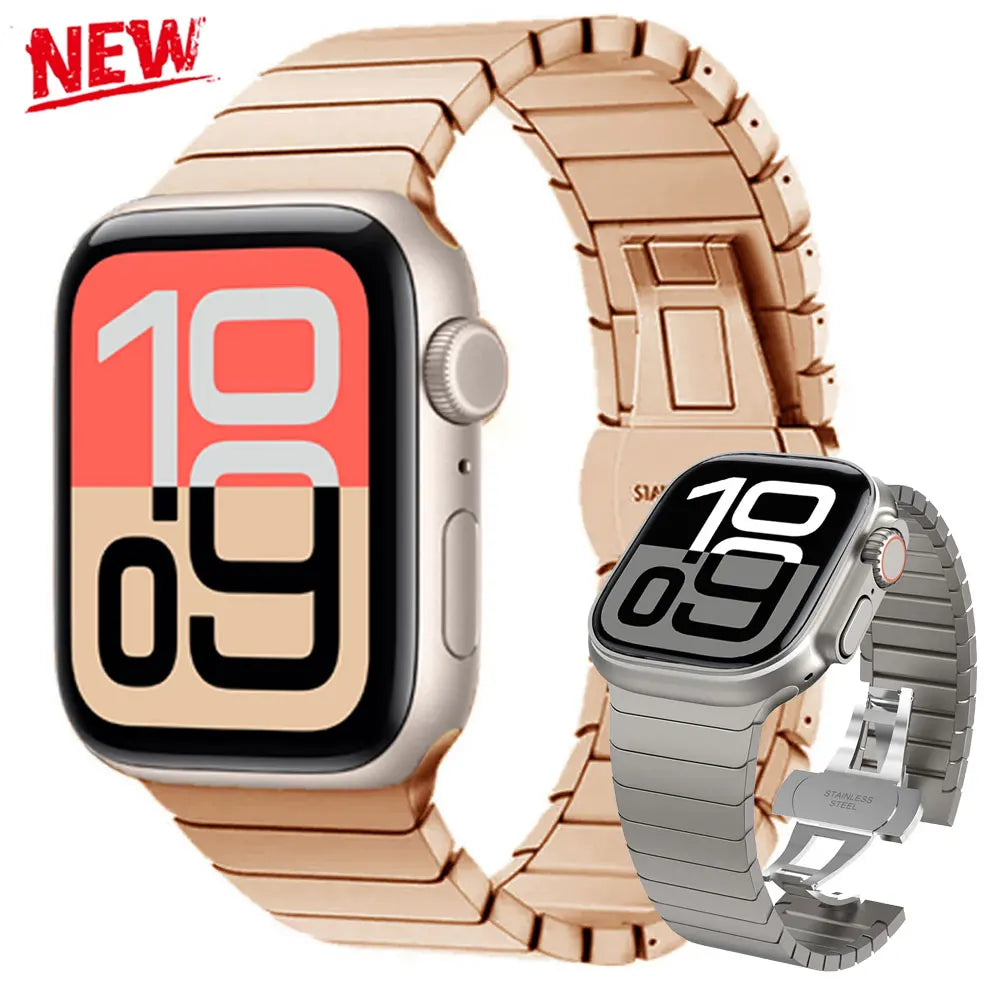 Stainless Steel Bracelet For Apple Watch Ultra 3 49mm Series 10 11 46 42mm Strap Metal Correa For Iwatch SE3 40mm 44mm 45mm 41mm