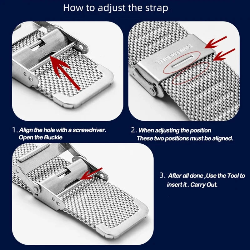 Stainless Strap for Samsung Galaxy Watch 3/4/5/6 Wristband Metal Bracelet for Huawei Watch GT2 Pro GT 2 46mm Smart Band Bracelet