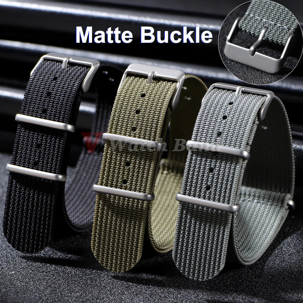Brown Green Black Band Military Casual Watchband for Seiko Army Sport Bracelet 18mm 20mm 22mm Nylon Watch Strap Replacement Belt