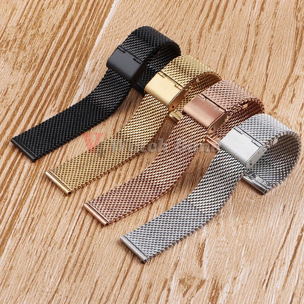 Quick Release Watch Band for DW Stainless Steel Bands for Seiko 1.0mesh Milanese Strap Universal  Wristbelt 18mm 20mm 22mm 24mm
