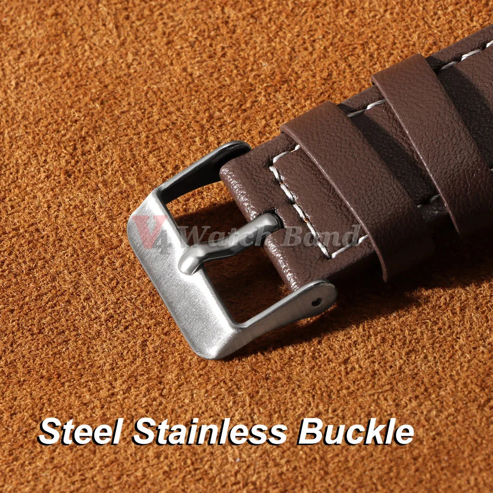 20mm 22mm Leather Strap for Samsung Galaxy Watch 7/6/5/4 40 44mm Gear Band Vintage Bracelet for Xiaomi Redmi Watch 3 Lite/Active