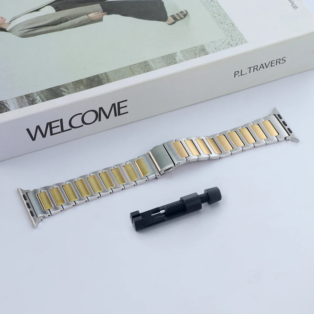 Metal Strap For Apple Watch 10 46mm Ultra 1 2 49mm Band Stainless Steel Correa For Iwatch 9 8 44mm 45mm Se 3 2 1 42mm Bracelet