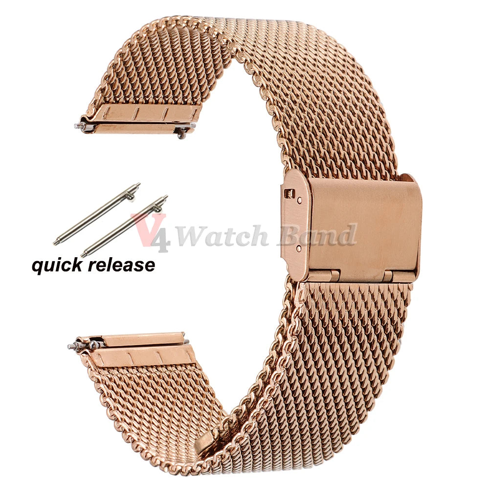 0.8 Mesh Milanese Stainless Steel Strap 18mm 20mm 22mm for DW 2mm Thickness Wire Strap Adjustable Length Watch Accessories